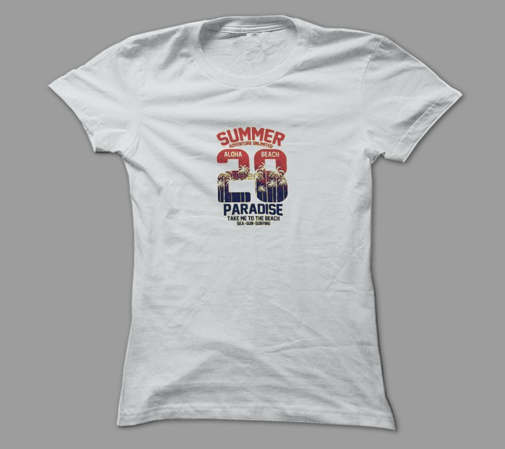 Summer 28 Paradise White Polyester T-Shirt