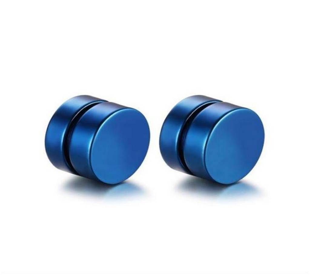 Men's Black Circular Magnetic Earring Pair of 6 mm