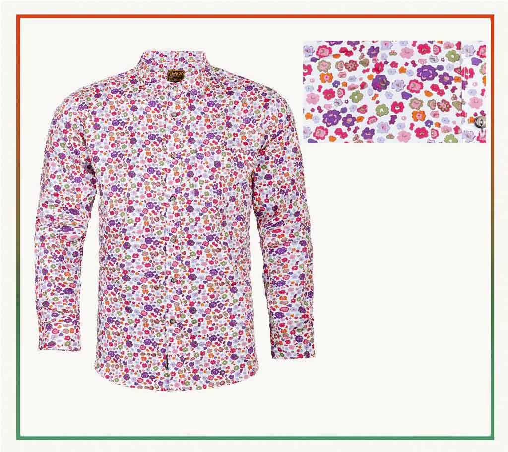 Printed cotton casual shirt for men'S