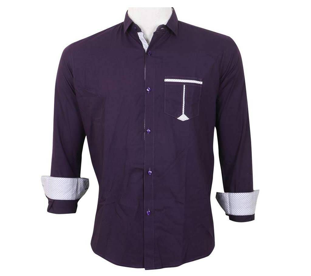 Menz Full Sleeve Solid Color Casual Cotton Shirt 