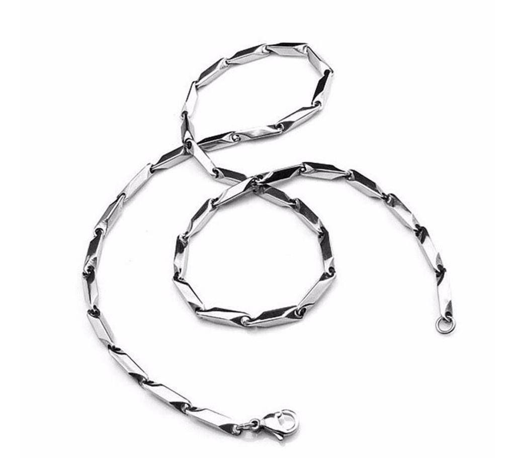 Magic Stone Silver Stainless Steel Chain