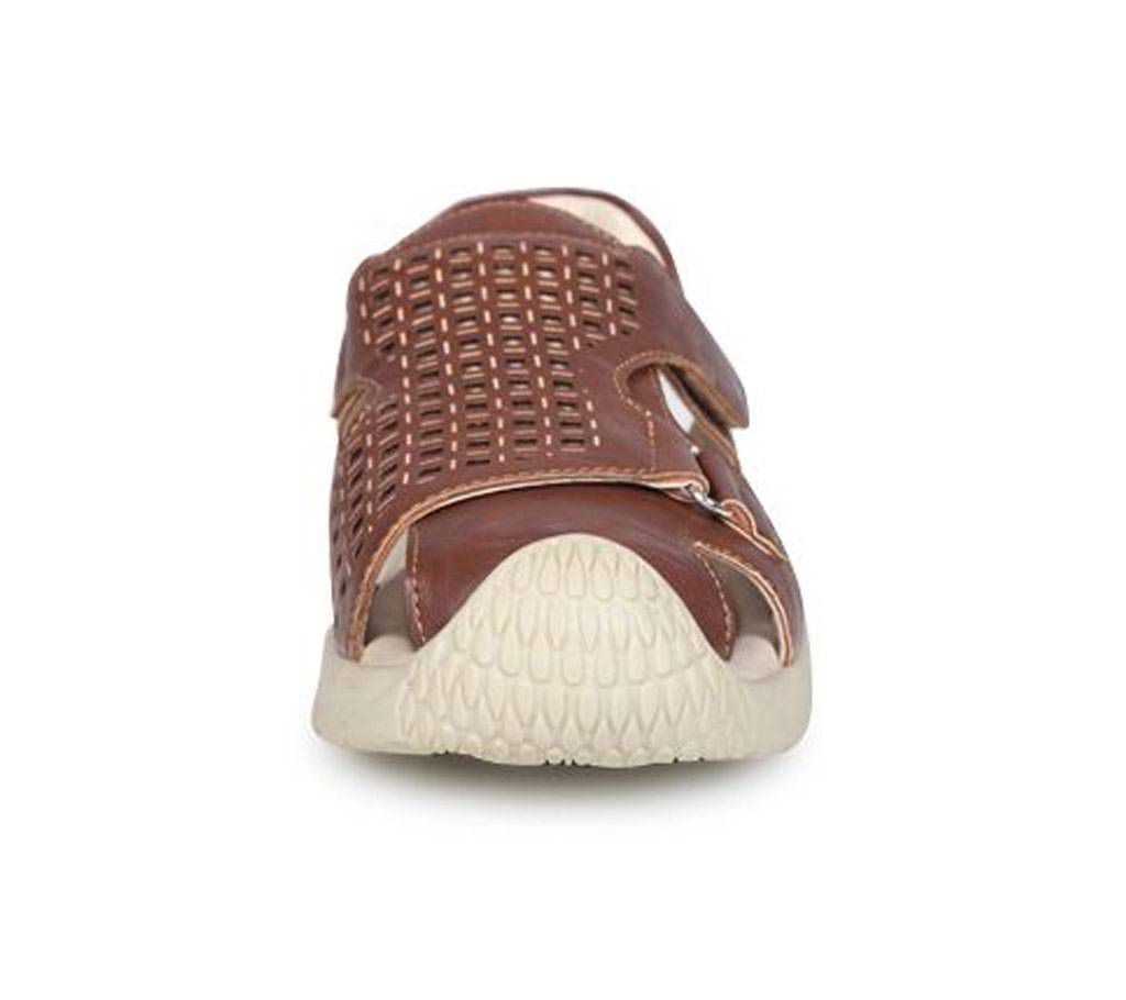 Twinkler Dark Brown Leather Senior Boy's Sandal Shoe