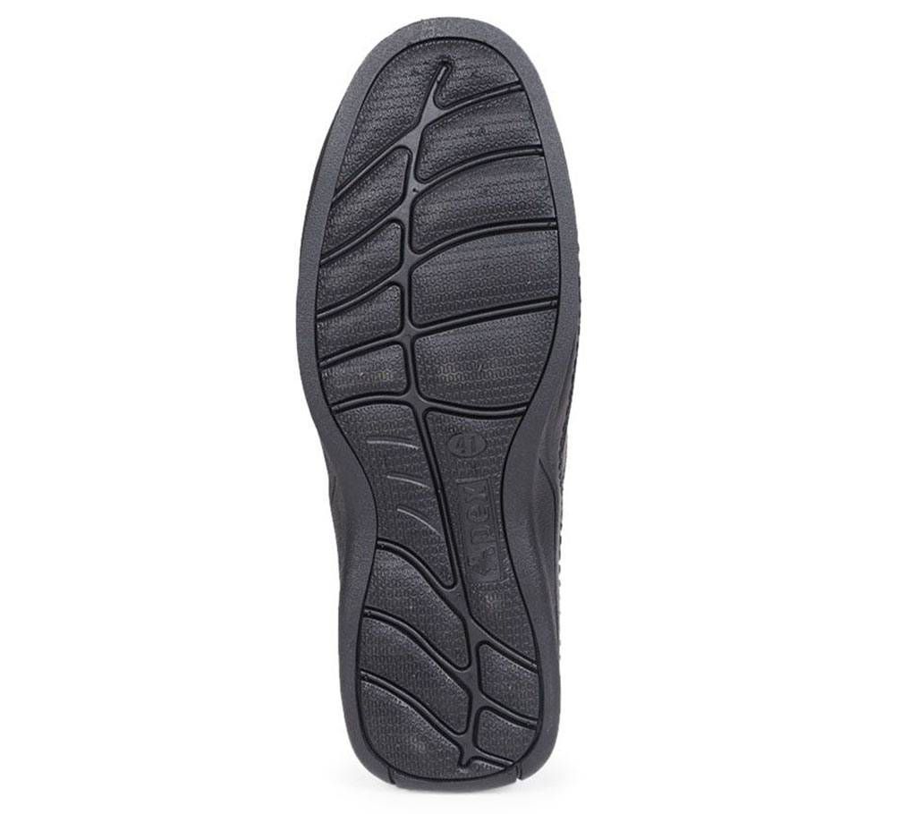 Apex Men's Black Embossed Leather Casual Shoe

