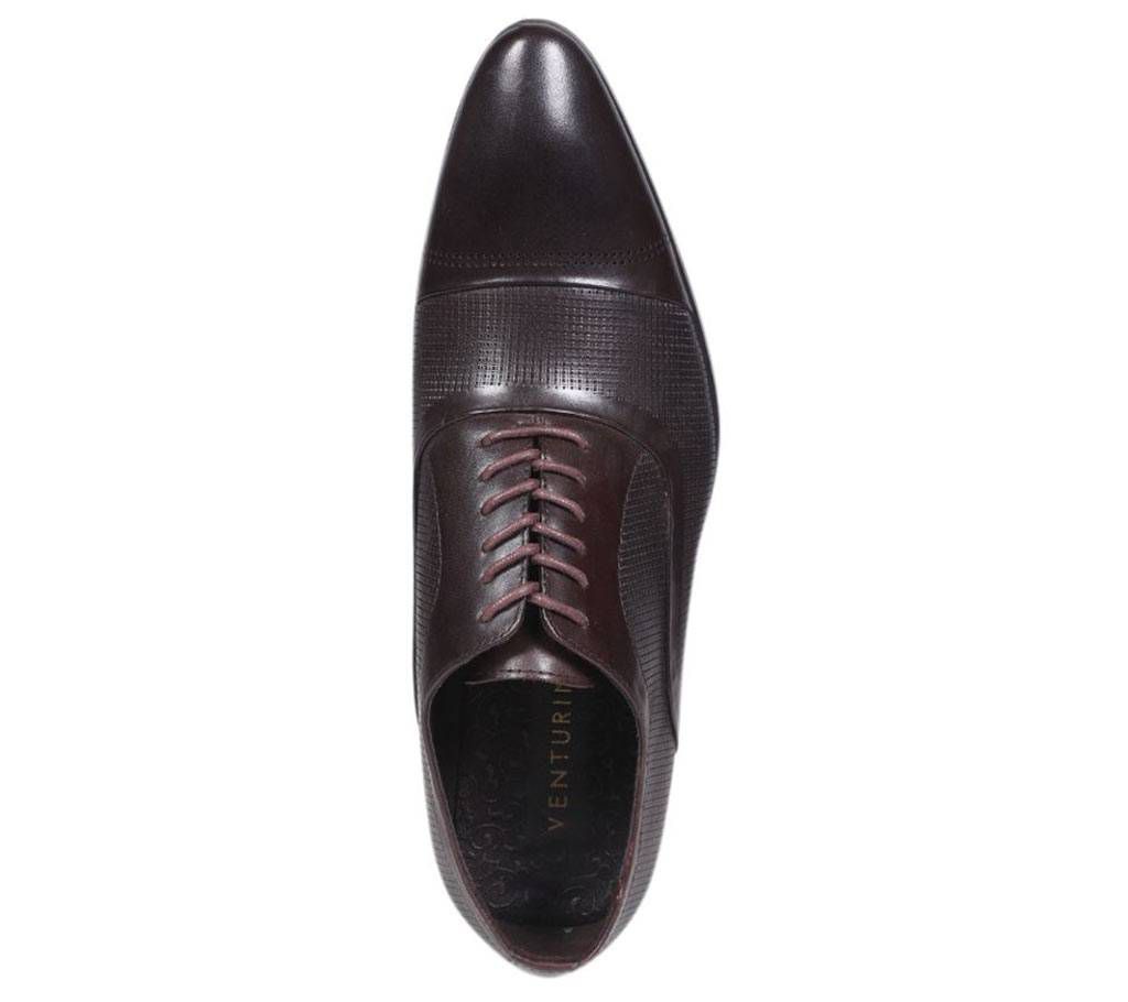 Venturini Men's Dark Brown Embossed Leather Casual Shoe

