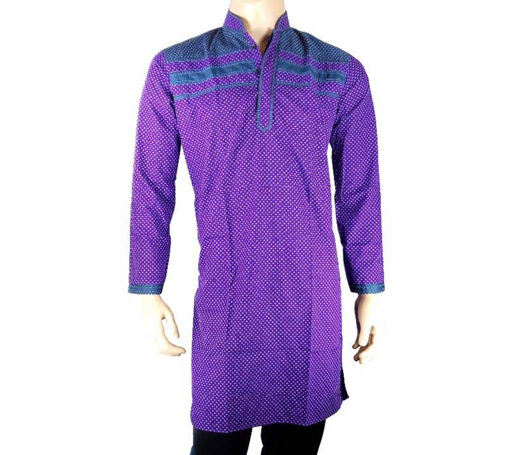 Cotton Semi Long Purple Panjabi for men 24