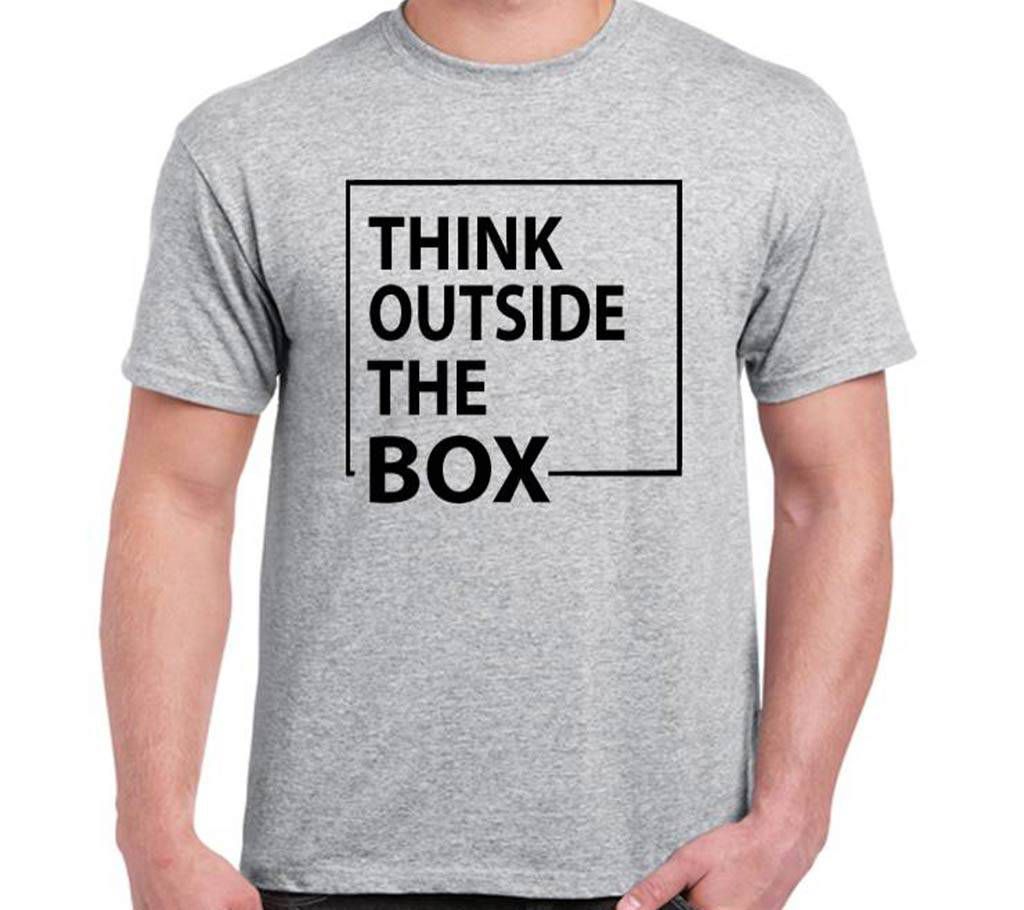 Think Outside the Box Gent's Round Neck Printed Cotton T-shirt