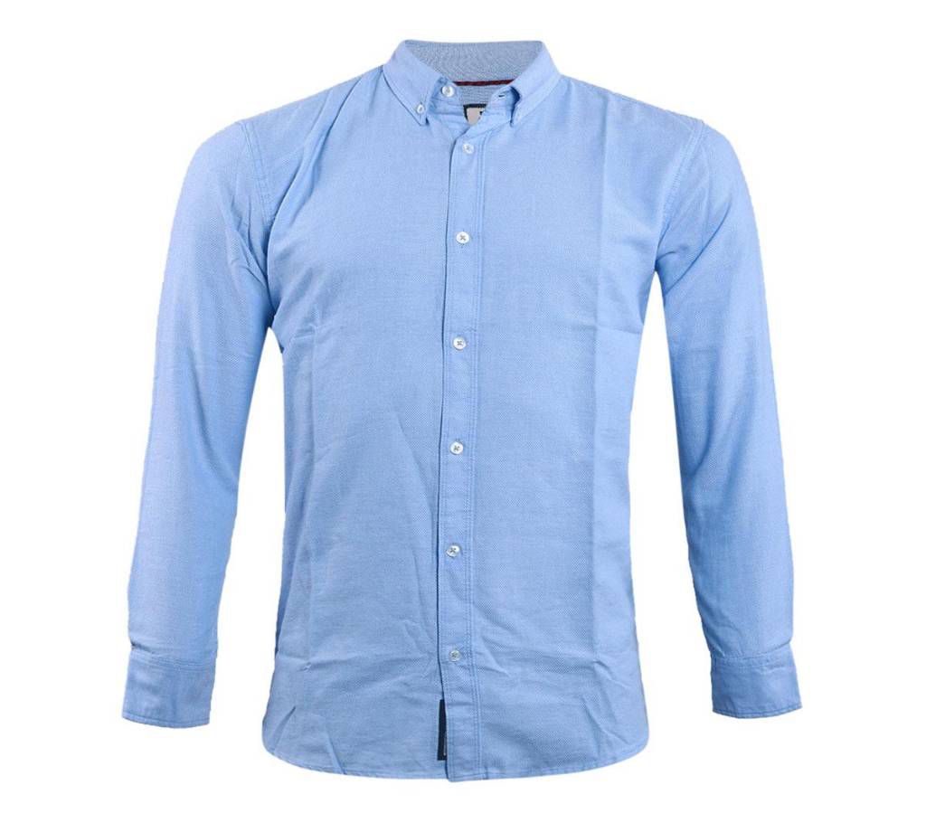Light Blue Solid Color Full Sleeve shirts for Men