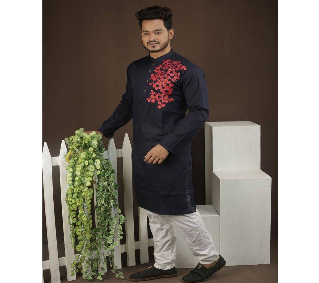 Stylish Cotton Punjabi - Black