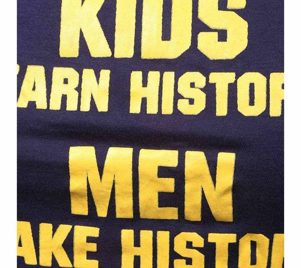 History cotton half sleeve round neck T-shirt for men 