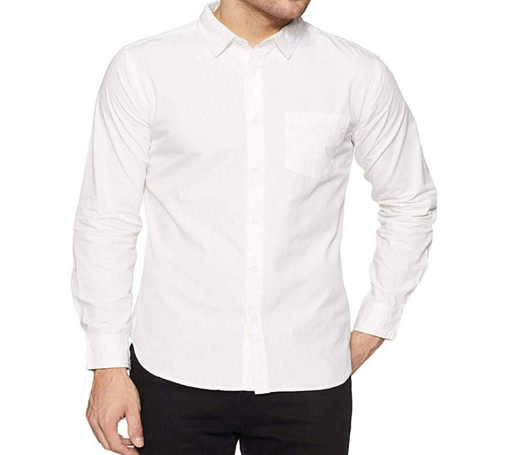 Casual Cotton Shirt for Men - Creamy white