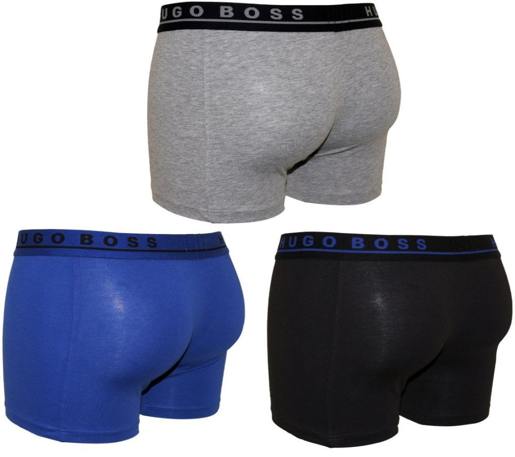 Triple pack of trunks in stretch cotton