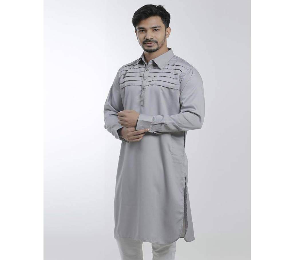 Grey Cotton Panjabi for men