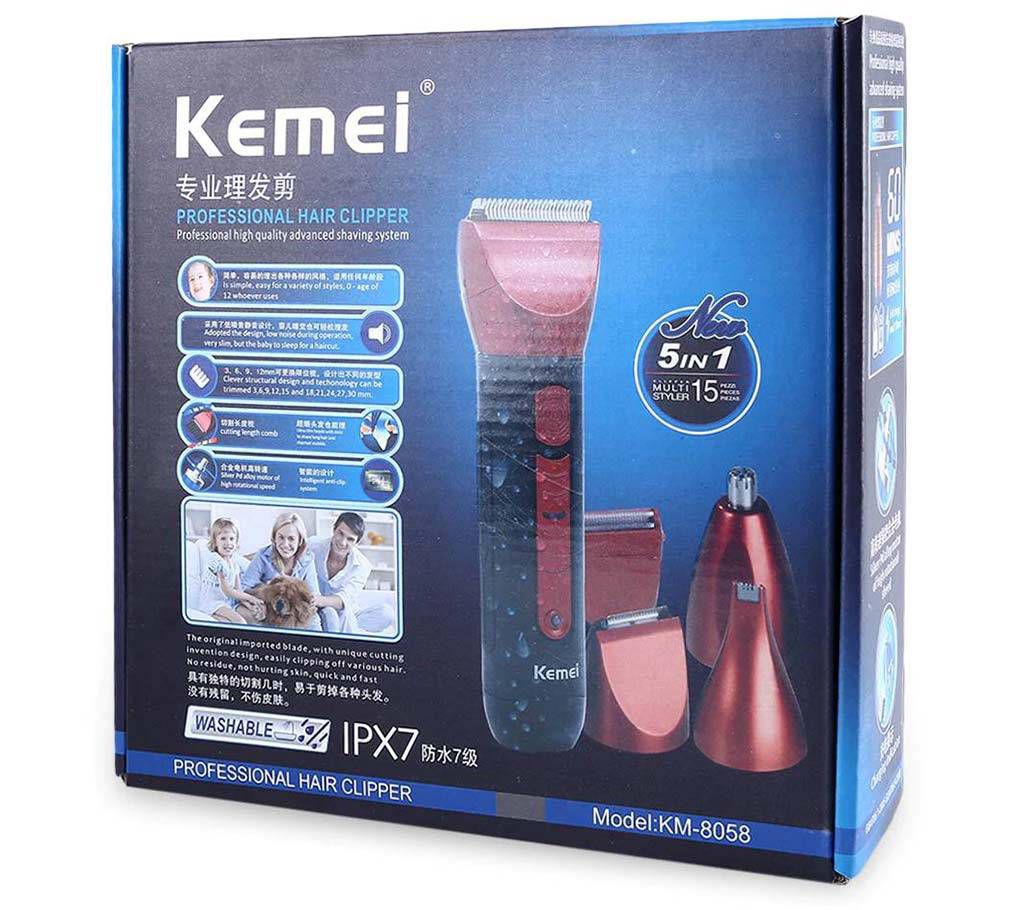 KEMEI KM-8058 5 IN 1 trimmer and shaver 