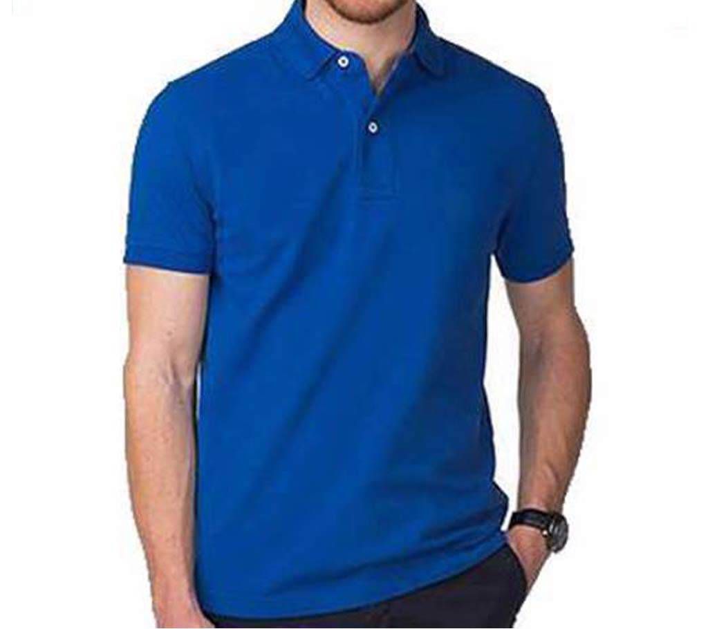 Gents Blue Cotton Polo Shirt