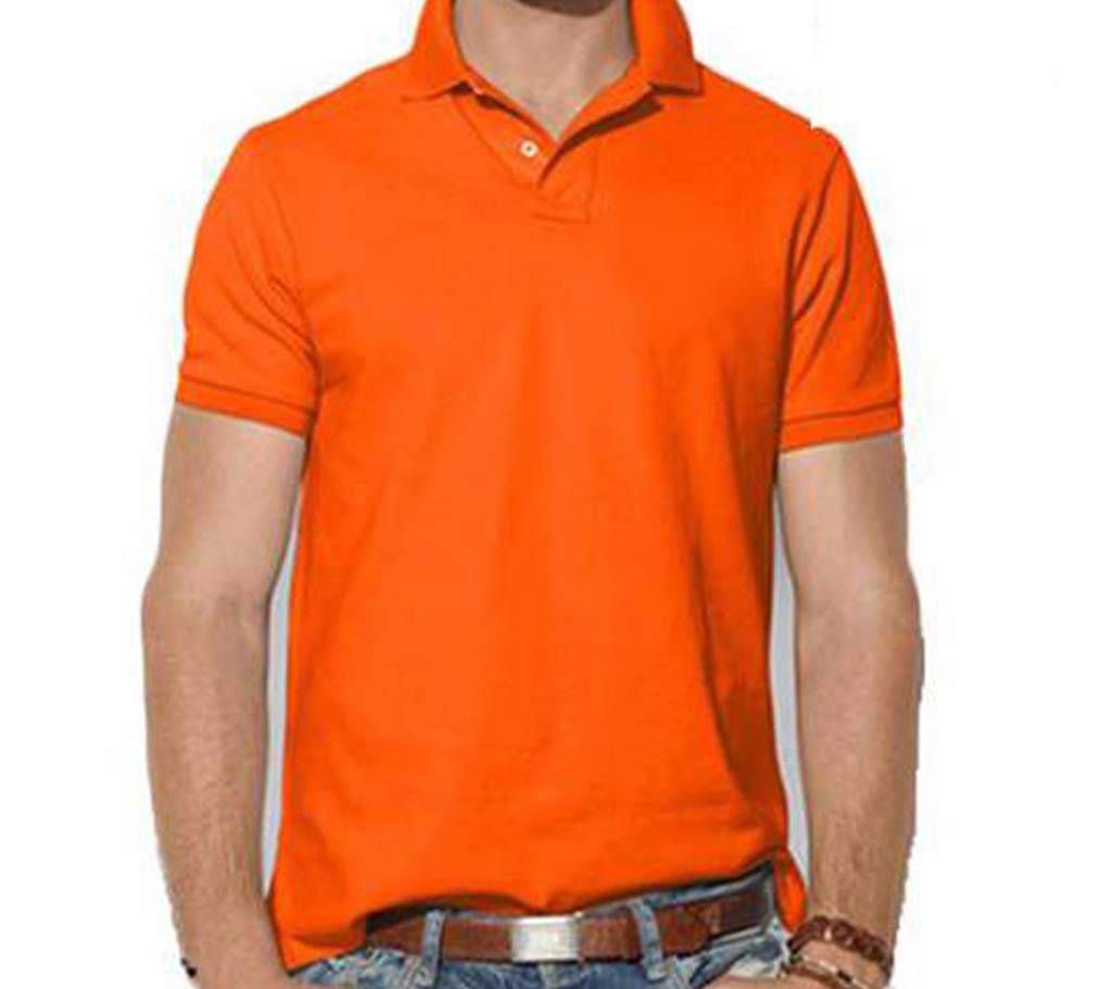 Gents Orange Cotton Polo Shirt
