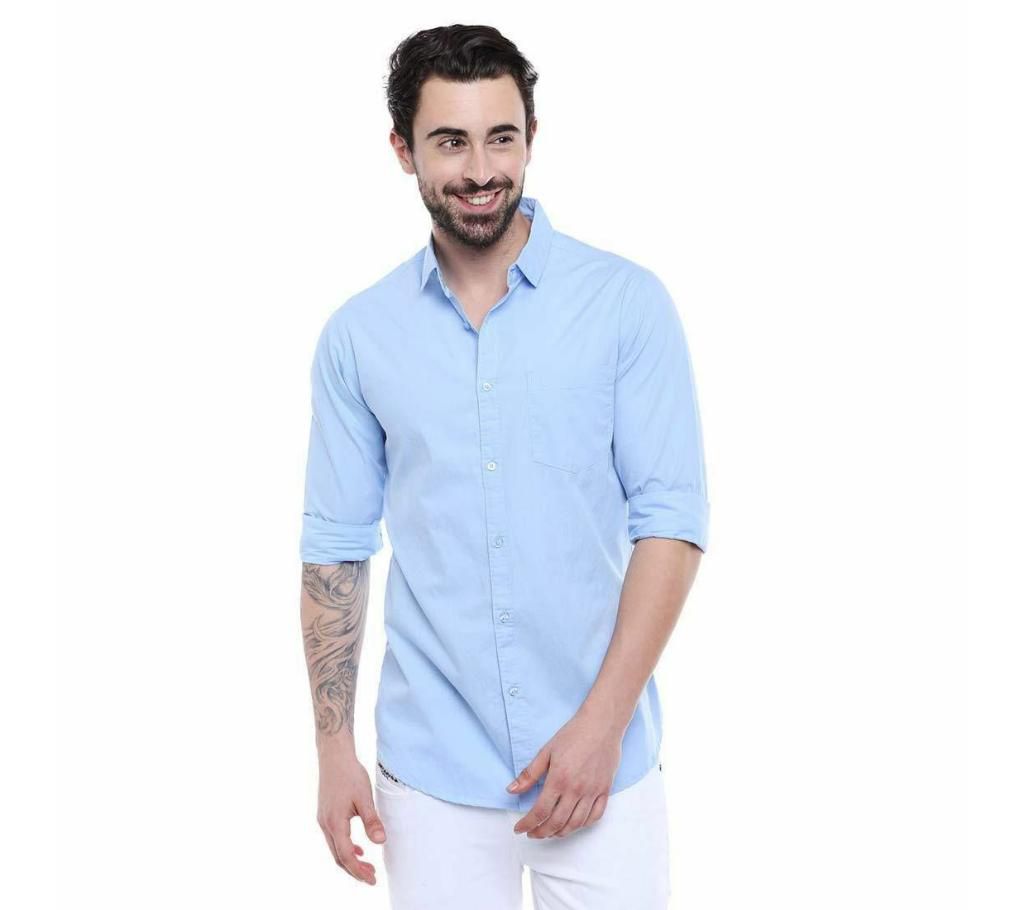 Fashionable Full Sleeve Shirt Sky Blue