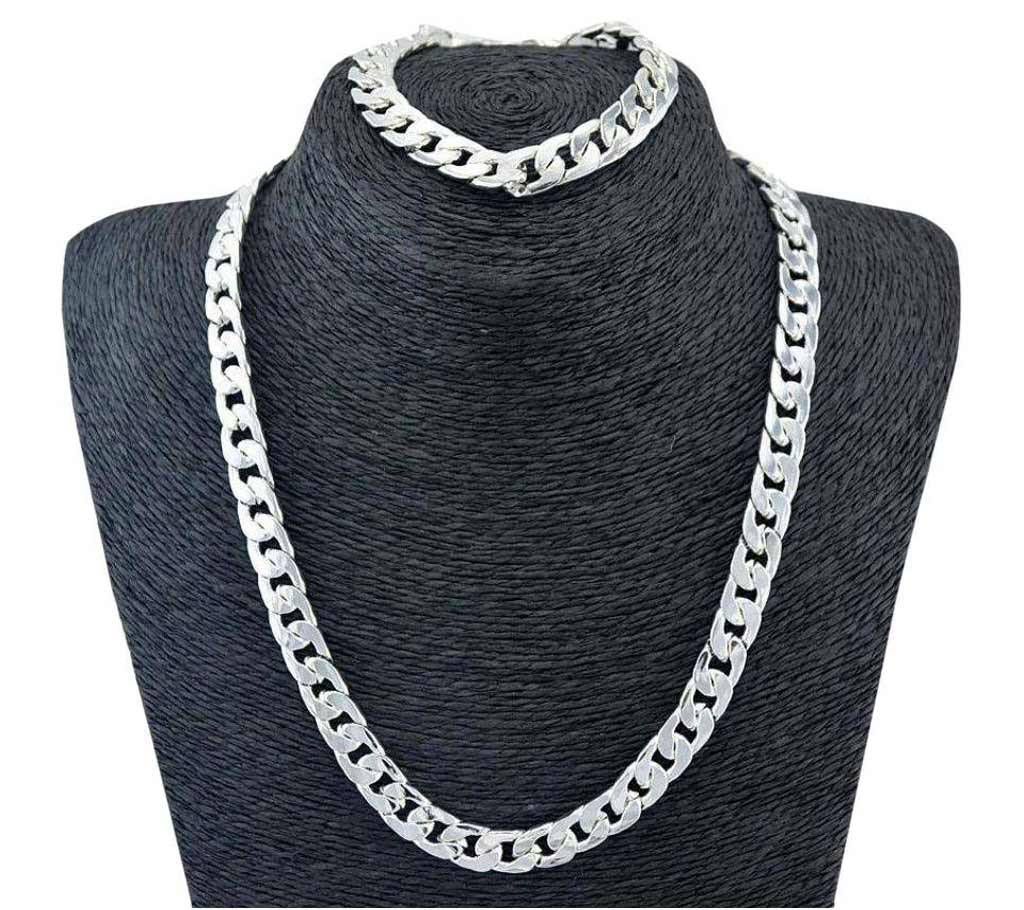 Silver Filled Men's Bracelet + Necklace