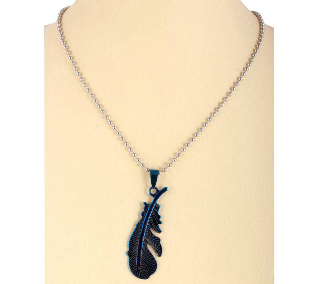 Feather Design Men's Locket with Chain