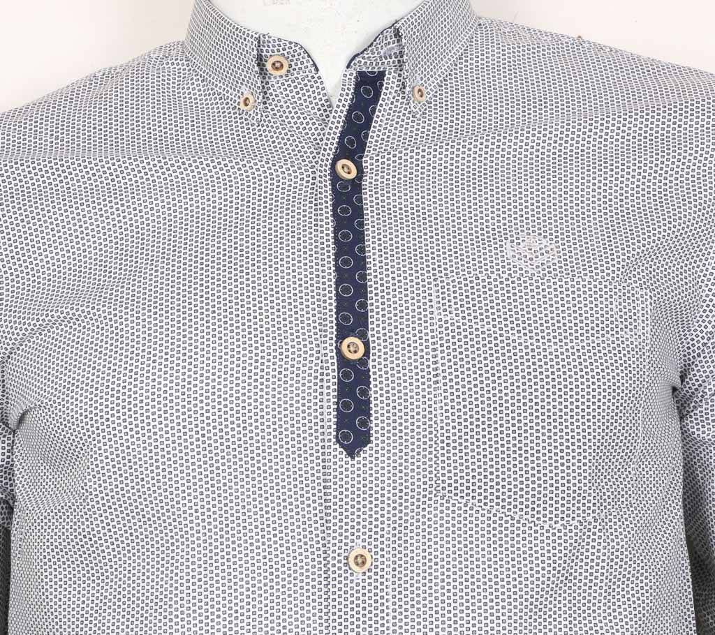 Gents Full-sleeve Dot Cotton Casual Shirt