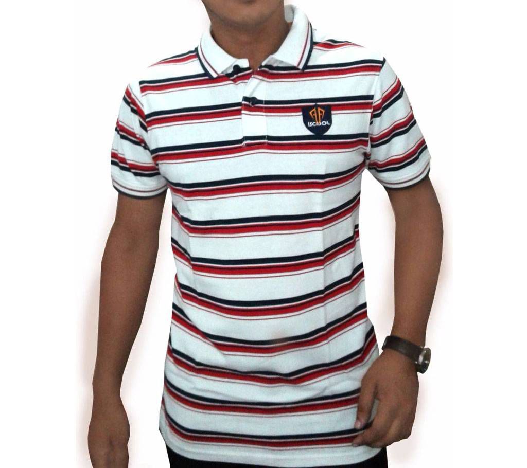 Men's striped polo shirt