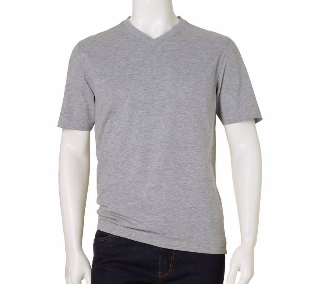 Gents V-Neck Grey Melange Color T-Shirt
