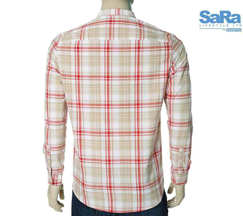Mens Casual Shirt (THCS88) WH & RED CHECK