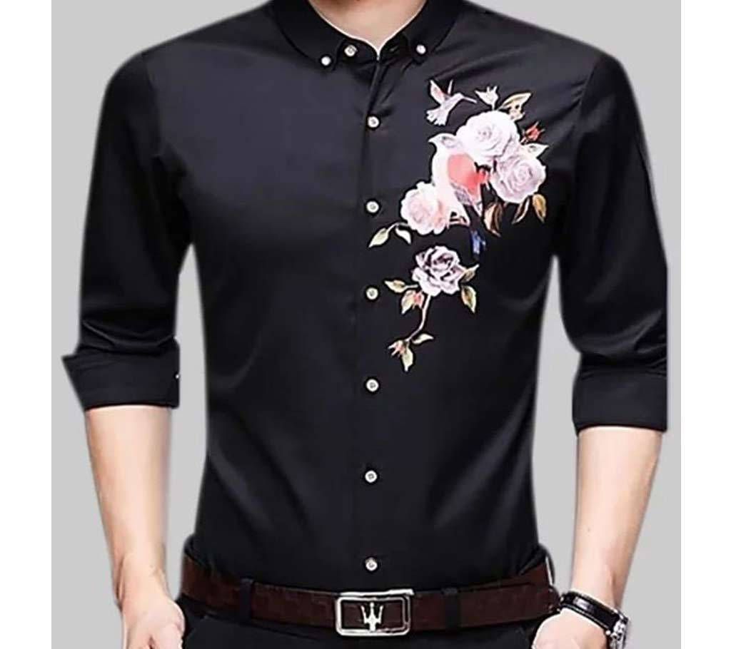Full Sleeve Casual Black Shirt For Men 