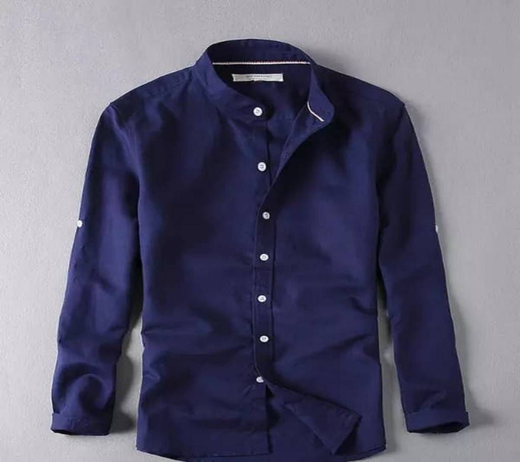 Gents Full Sleeve Casual Shirt-Navy Blue