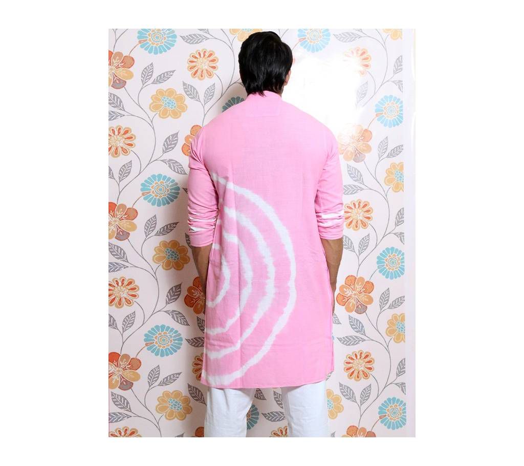 Pink tie dye printed Panjabi for Men by Ritzy