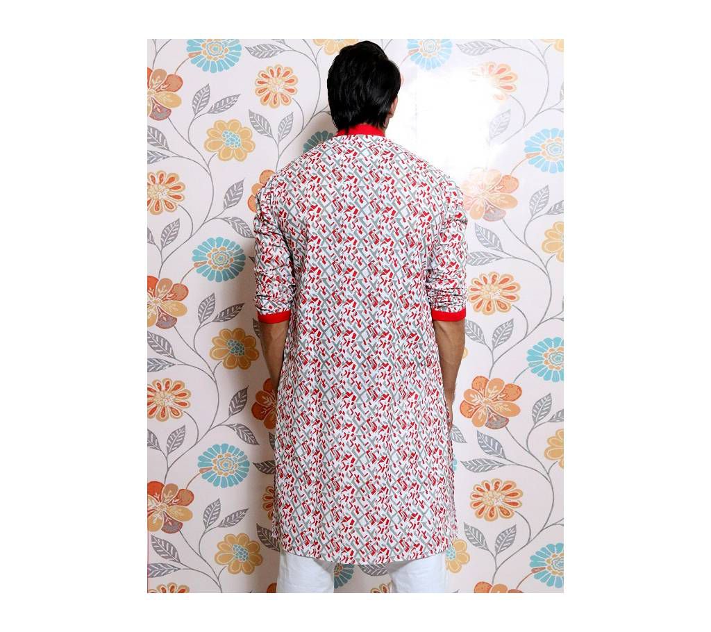 White all over printed Panjabi for Men by Ritzy