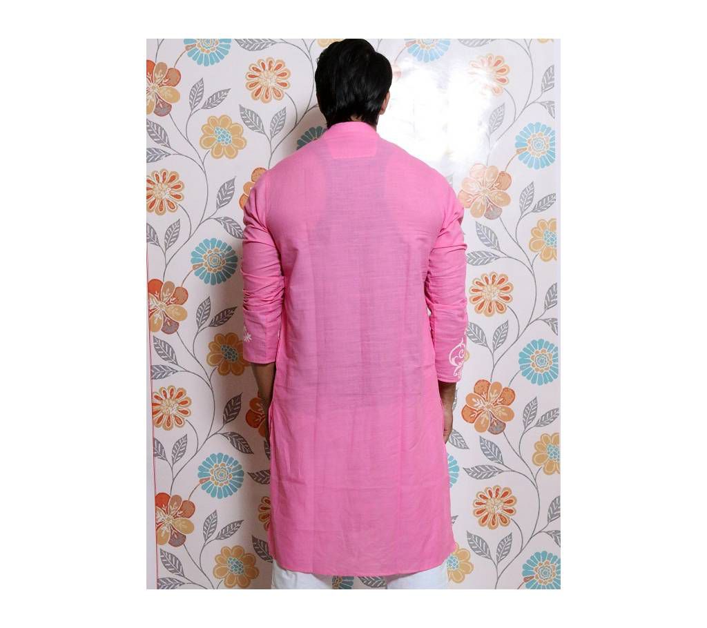 Pink Screen printed Panjabi for Men 