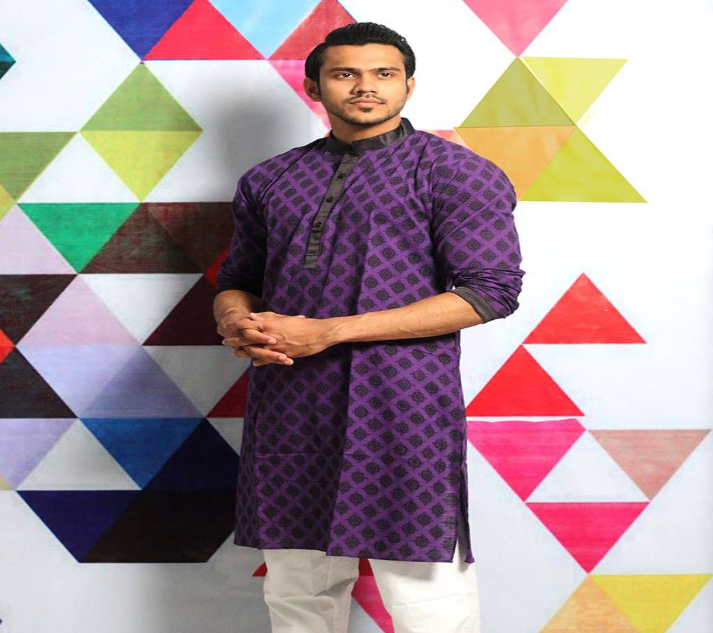 Purple all over printed Panjabi for Men by Ritzy