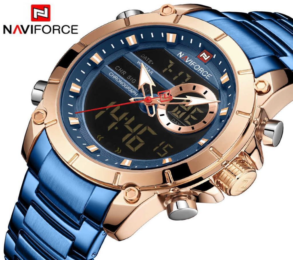 Naviforce 9163 Original Blue Watch For Men
