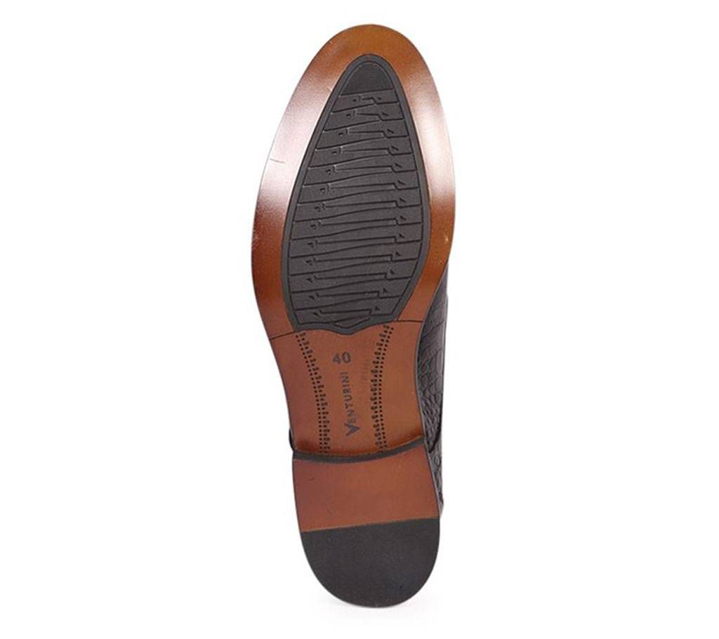Venturini Men's Black Burnish Leather Casual Shoe

