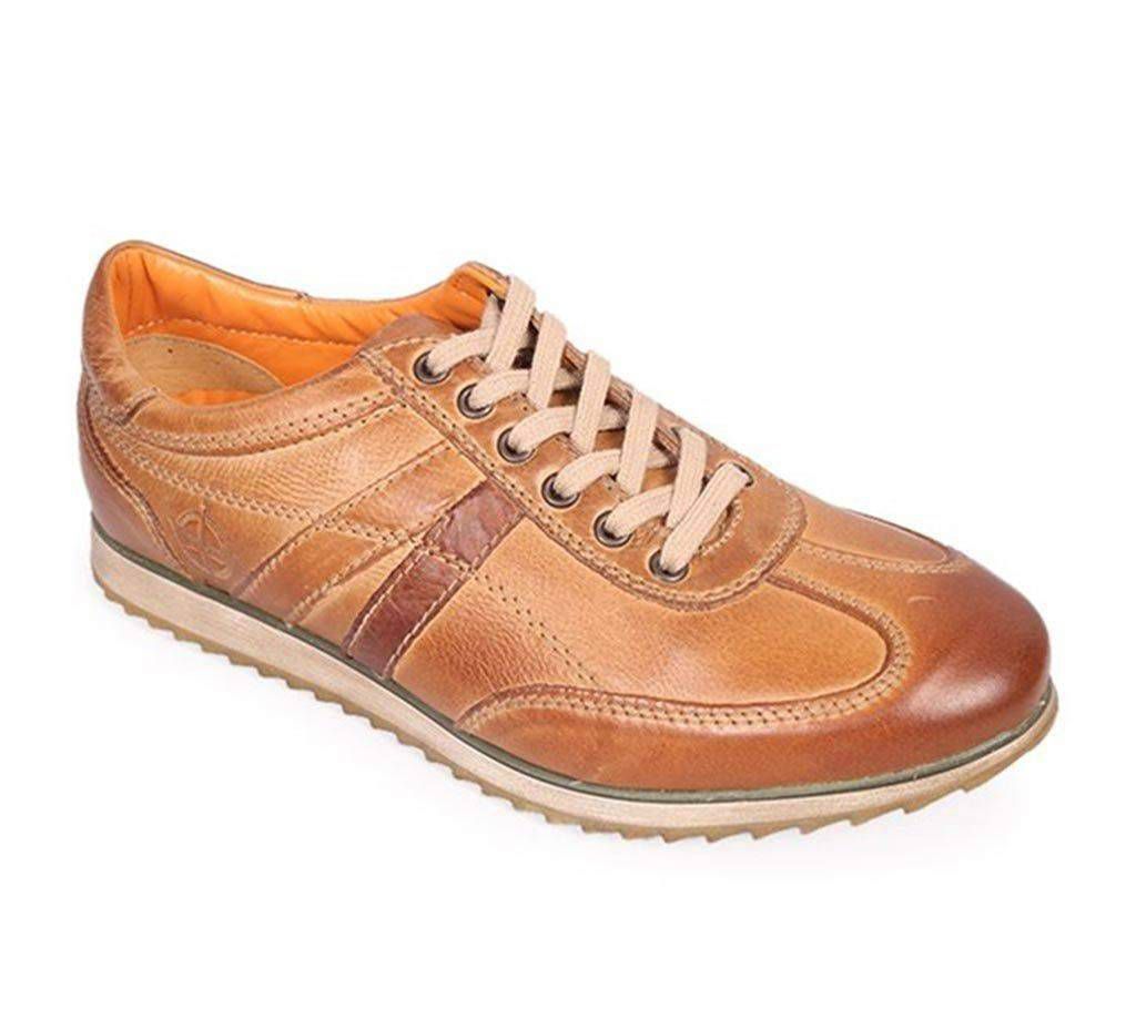 Maverick Men's Light Brown Smooth Leather Casual Shoe

