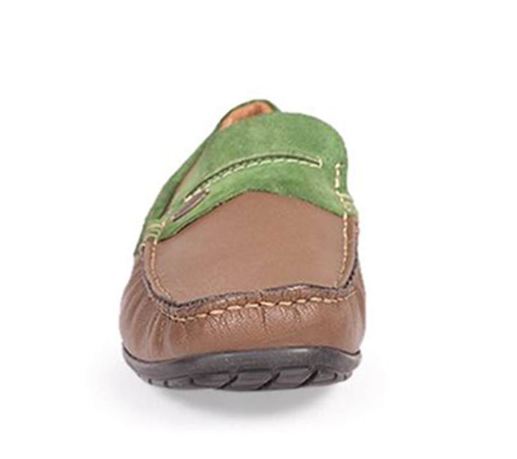 Maverick Men's Brown/ Green Smooth Leather Casual Shoe

