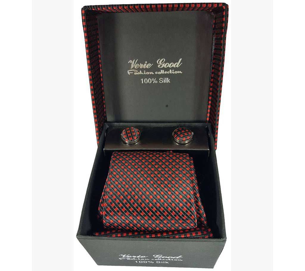 Official maroon patent silk tie 