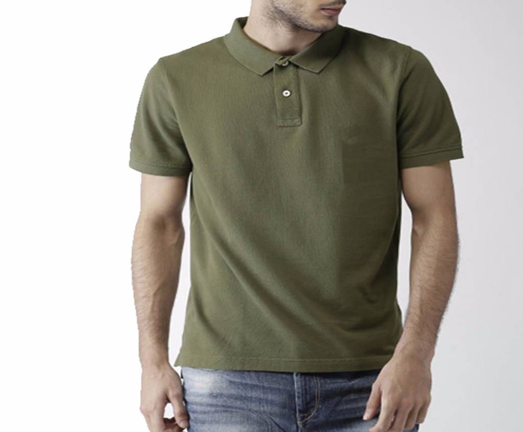 Gents Olive Cotton Polo shirt
