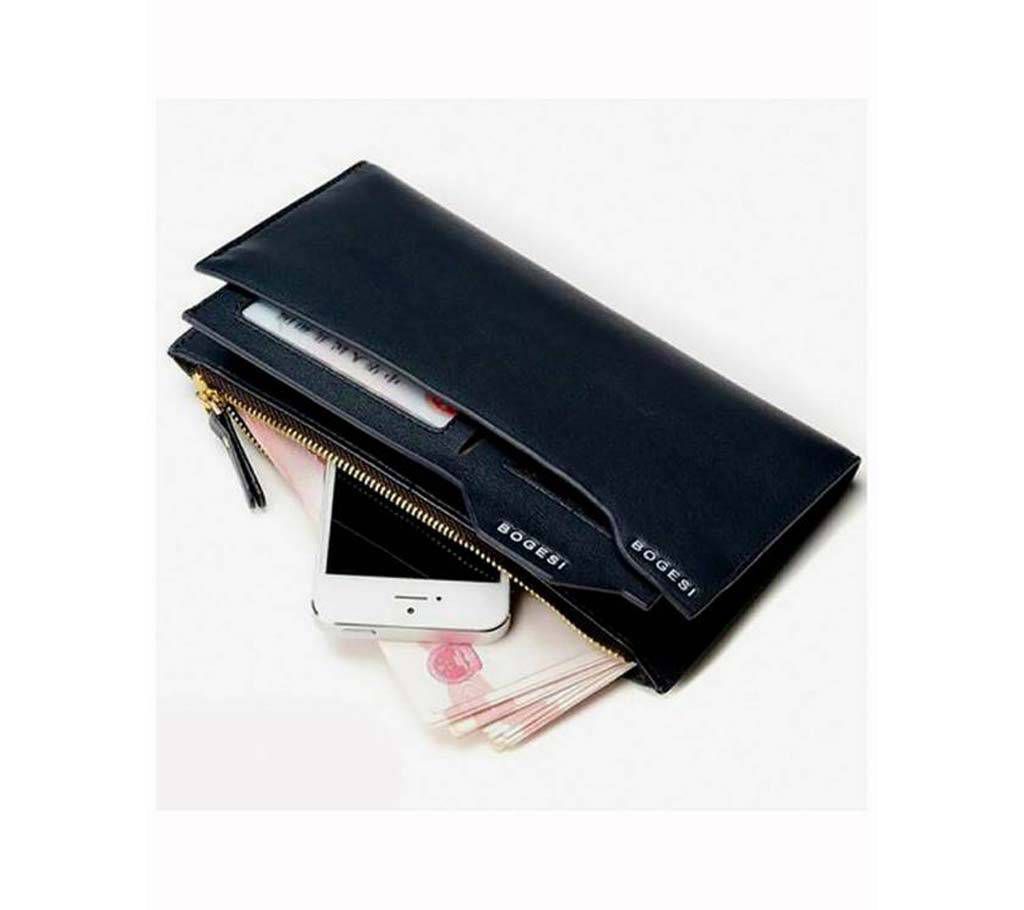 BOGESI Long Black Genuine Leather Wallet Copy