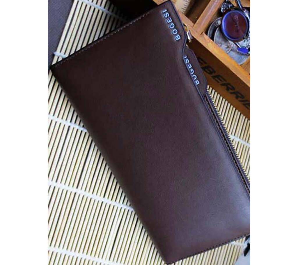 BOGESI Long Brown Genuine Leather Wallet Copy