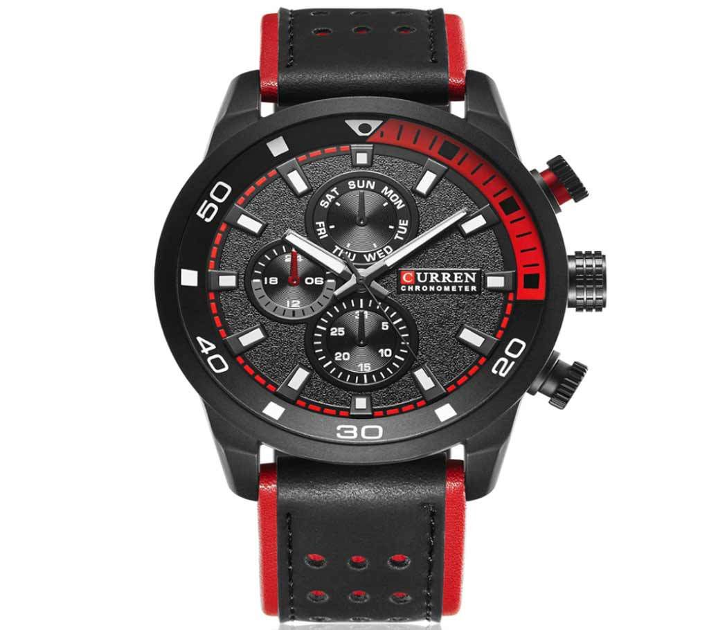 CURREN 8250 Men's Wrist Watch - Red & Black