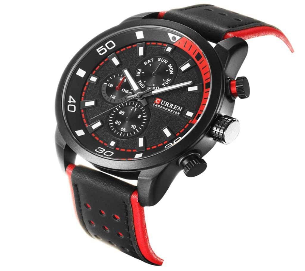 CURREN 8250 Men's Wrist Watch - Red & Black