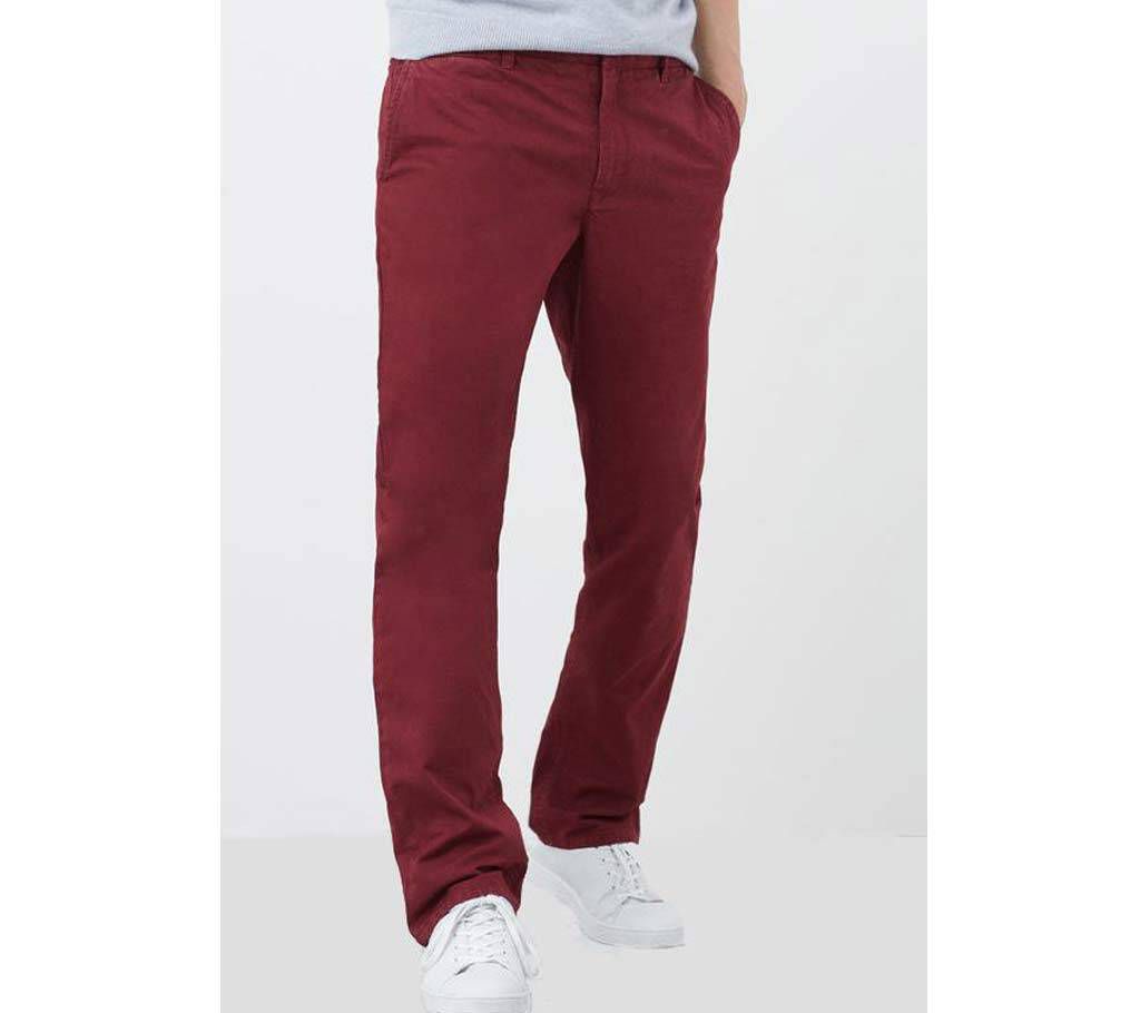 Mango Straight Fit Casual Chino-Red