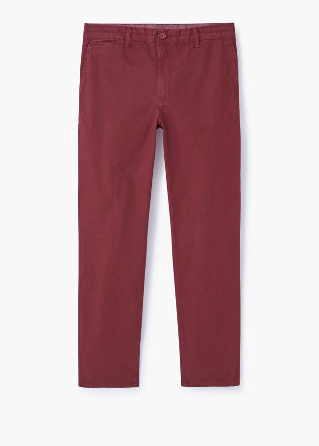 Mango Straight Fit Casual Chino-Red