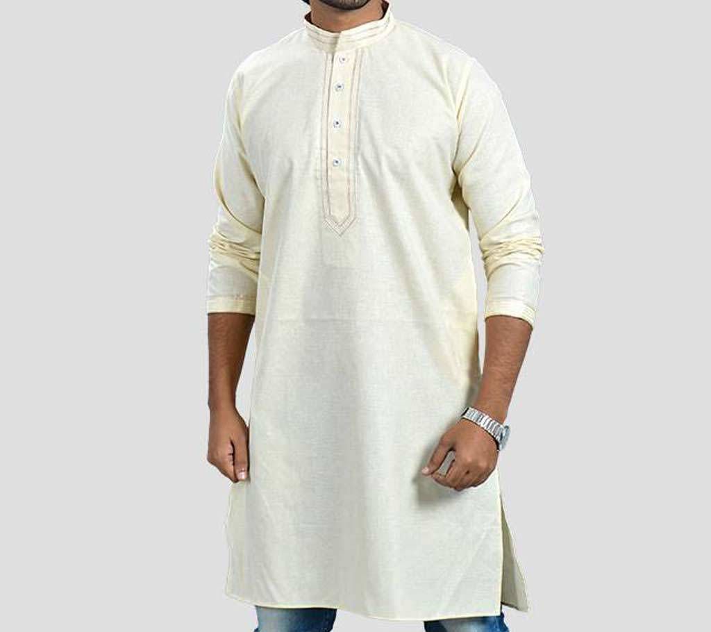 Kashmiri cotton semi long gents punjabi 