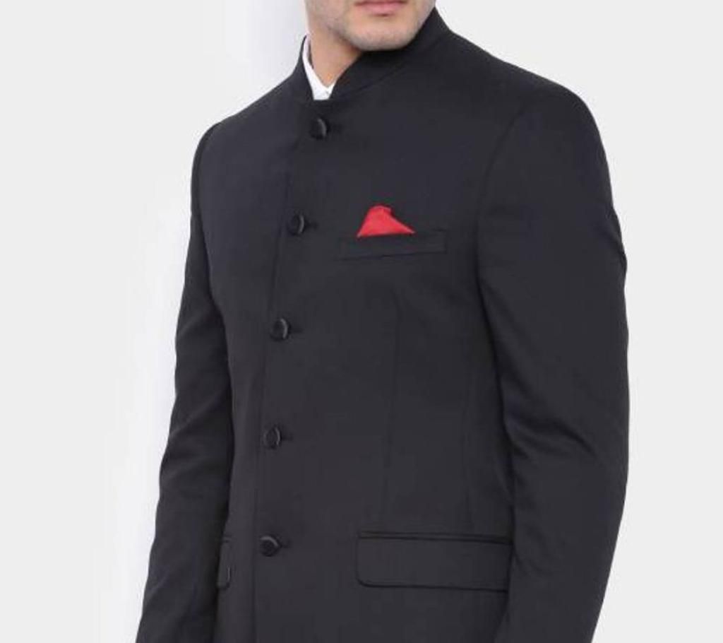 Stylish Plain Jodhpuri Suit in Black Color