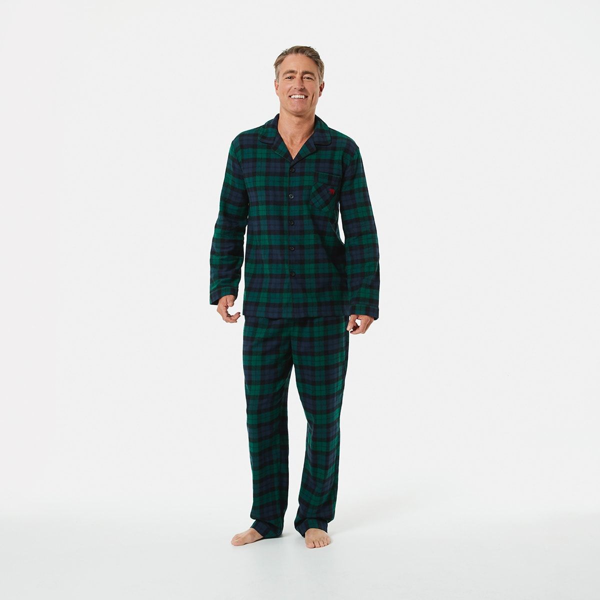 Long Sleeve Woven Button Through Pyjama Set