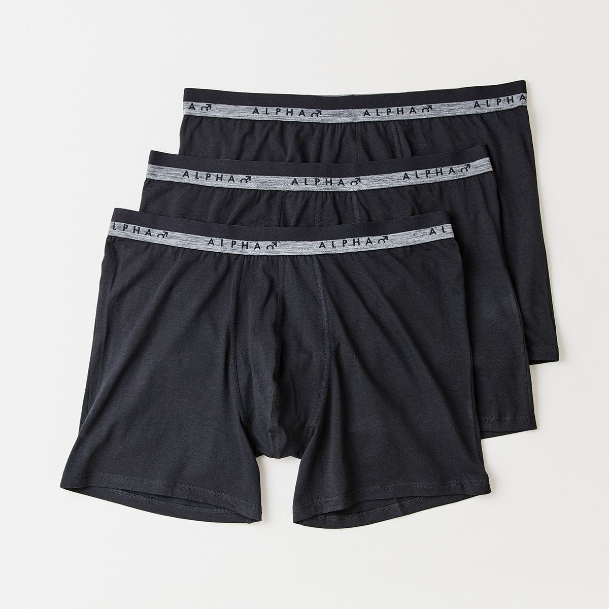 3 Pack Men's Larger Size Mid Length Trunks