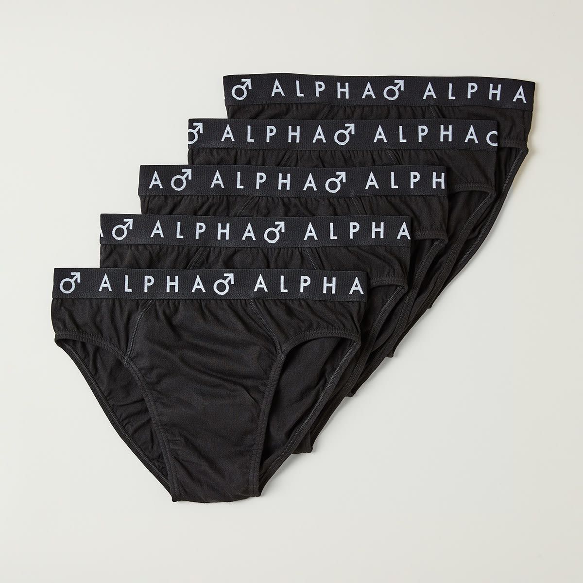 5 Pack Attached Elastic Hipster Briefs