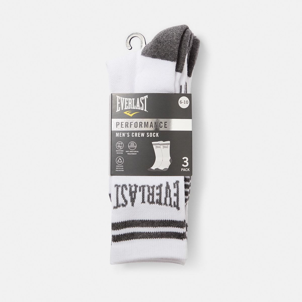 3 Pack Active Everlast Mens Crew Socks